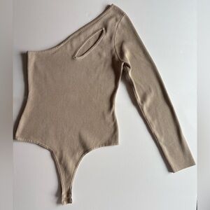 Better Be Tan One Shoulder Bodysuit